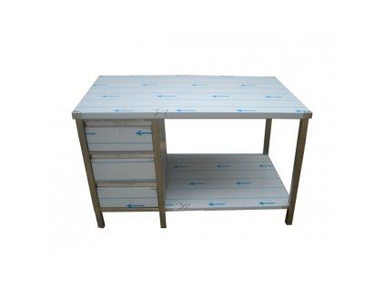 nerezovy pracovni stul s polici a suplikovym boxem 1100 x 600 x 900 mm