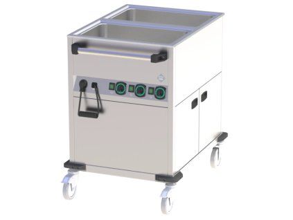 Vodní lázeň pojízdná BMPK 2120 CSH 2xGN 1/1 s vyhřívanou skříní RM GASTRO