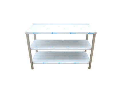 nerezovy pracovni stul 2x police 1200 x 700 x 900 mm
