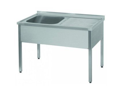 nerezovy myci stul s odkapovou plochou 1200 x 700 x 900 mm levy drez 500 x 500 x 300 mm