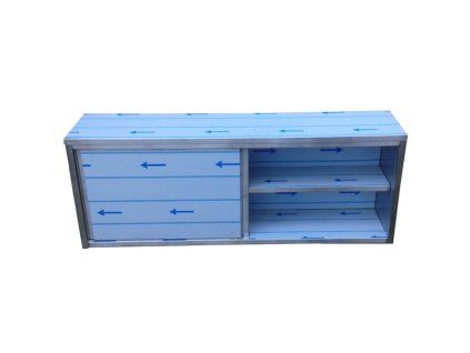 zavesna skrinka nerezova uzavrena s posuvnymi dvirky rozmer sxhxv 1500 x 300 x 600 mm