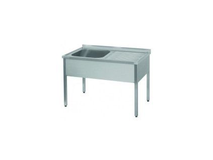nerezovy myci stul s odkapovou plochou 1400 x 600 x 900 mm levy drez 500 x 400 x 250 mm