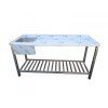 nerezovy stul myci s drezem a rostovou polici 1800 x 700 x 900 mm drez 500 x 500 x 250 mm