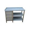 nerezovy pracovni stul 2x police a zasuvkovy box 1300 x 700 x 900 mm