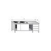 myci stul dvoudrezovy s prac plochou zasuvkovym boxem skrinovy rozmer sxhxv 1900 x 700 x 900 mm drez 500 x 500 x 250 mm