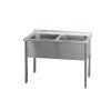 dvoudrez nerezovy lisovany 1400 x 700 x 900 mm rozmer drezu 2 x 500 x 500 x 300 mm zdarma sifon dvoudrezovy