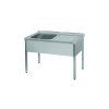 nerezovy myci stul s odkapovou plochou 1400 x 600 x 900 mm levy drez 500 x 400 x 250 mm